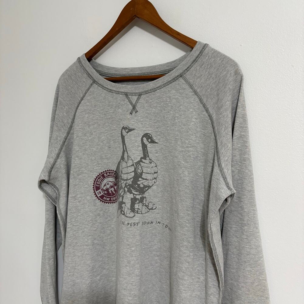 Eddie Bauer Women's 2XL Heather Gray Long Sleeve Ducks with Boots Cottage - Picture 6 of 7